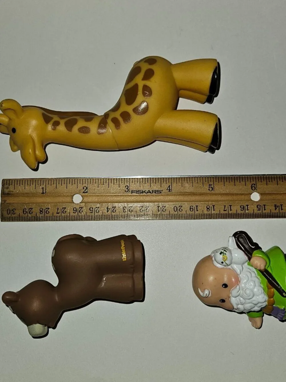 Fisher Price Little People Figure Lot Noah Animals Cow Giraffe READ Bible Zoo
